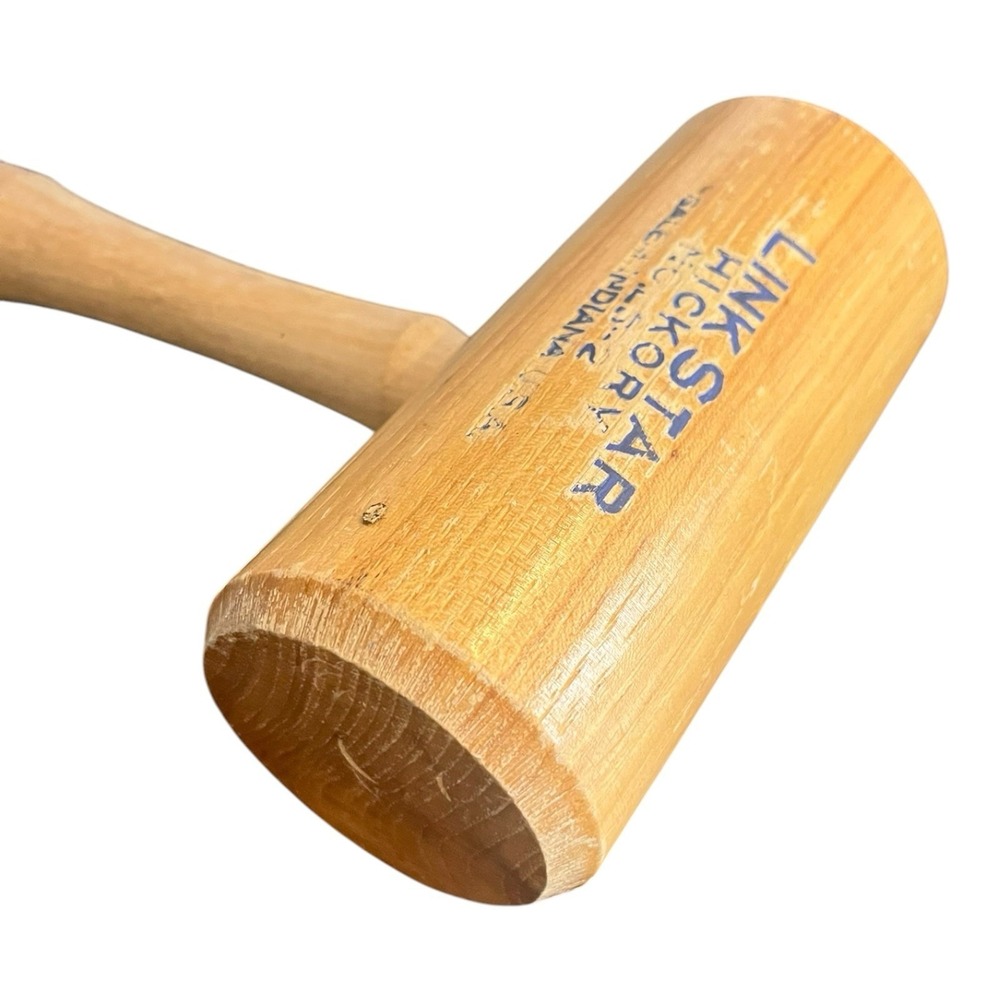 Vintage Wood Link Star Hickory Mallet- No. LS-2 13" Made Salem, IN USA - Picture 5 of 6